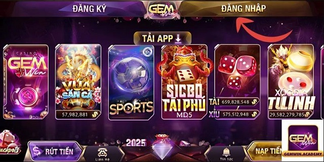 Cách đăng nhập tài khoản tại GEMWIN