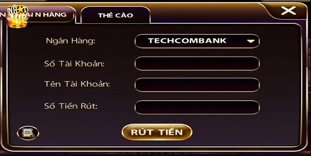 Cách rút tiền tại NHATVIP