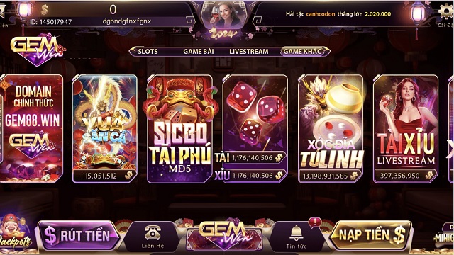 Giao diện GEMWIN đẹp và rất thân thiện với người dùng