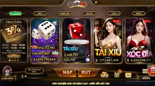 TOP88 sở hữu hệ thống giao diện thân thiện, dễ sử dụng